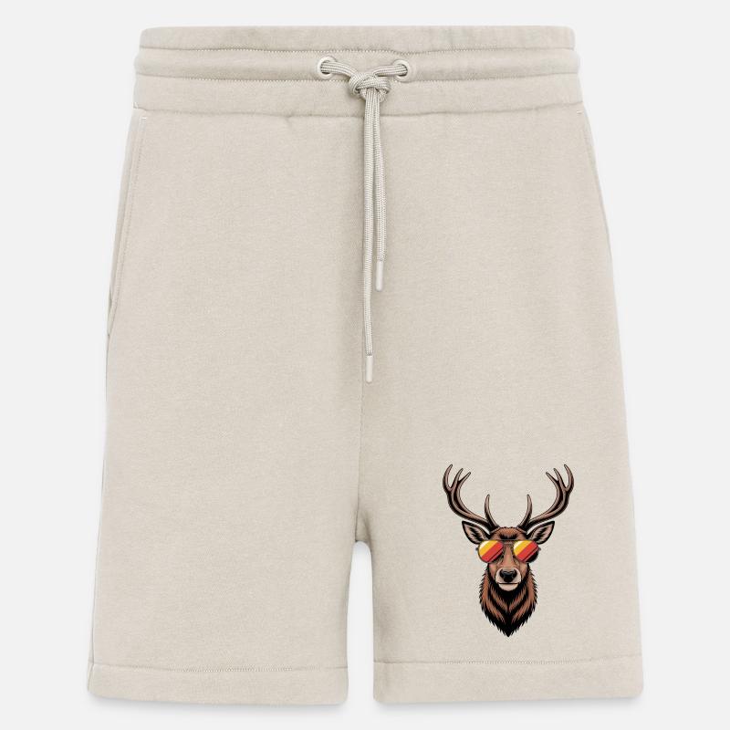 Hirsch mit Geweih und Sonnenbrille - Shorts - made by SPREAD - WARM CLAY