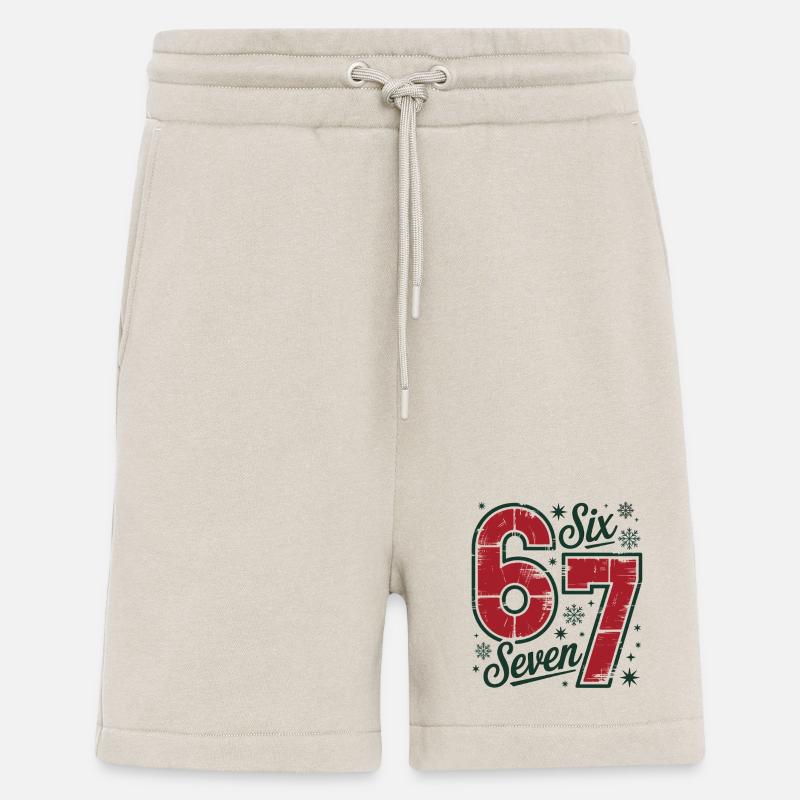 Festif 6 7 Rétro Noël Thème - Short bio décontracté fabriqué en UE - WARM CLAY