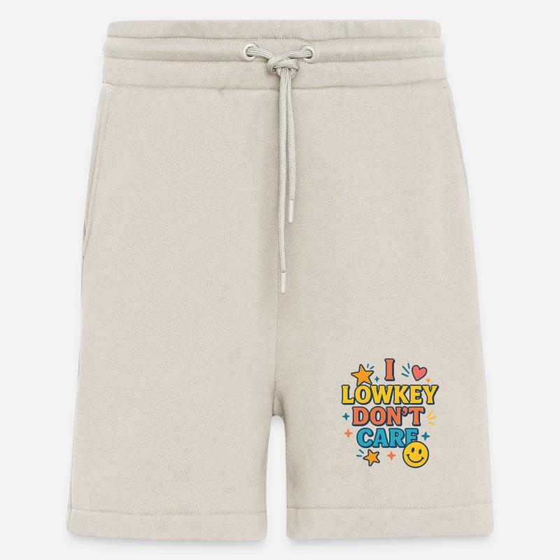 Lowkey Don’t Care Funny Saying - Shorts - made by SPREAD - WARM CLAY