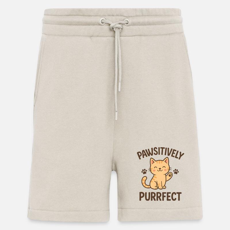 Conception Pathsitively Purrfect Cat - Short bio décontracté fabriqué en UE - WARM CLAY