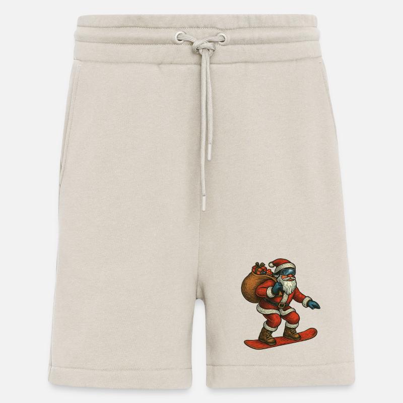 Weihnachtsmann auf Snowboard mit Geschenken - Shorts - made by SPREAD - WARM CLAY