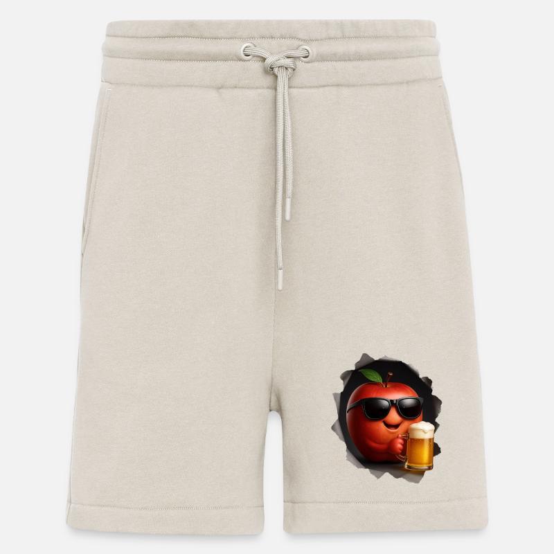 Apfel mit Sonnenbrille trinkt Bier - Shorts - made by SPREAD - WARM CLAY