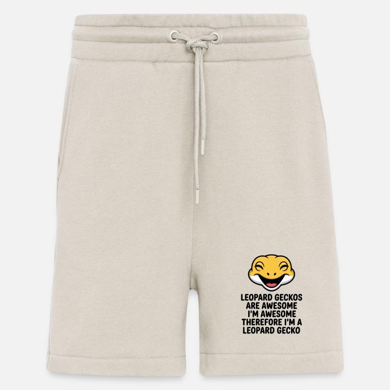 Mascotte joyeuse de Leopardgecko rit - Short bio décontracté fabriqué en UE - WARM CLAY