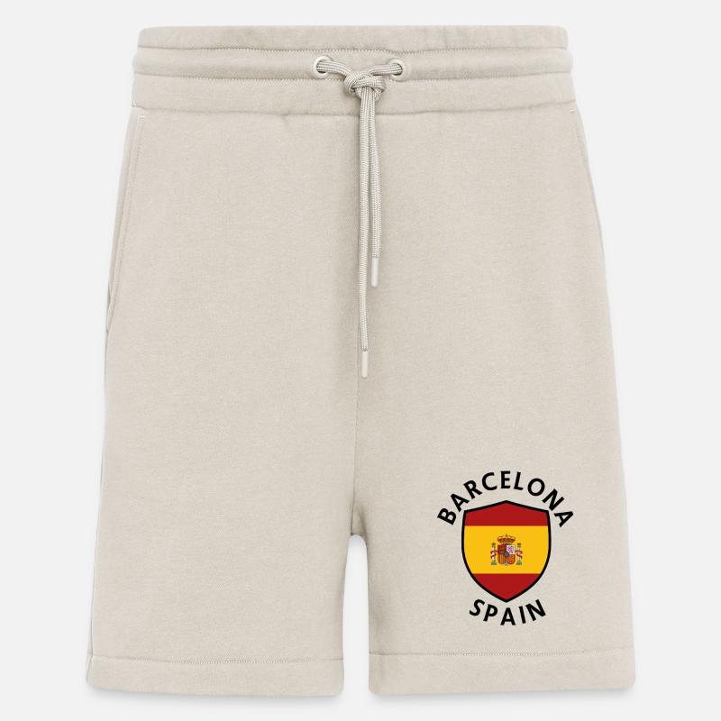 Bouclier de Barcelone, Espagne - Short bio décontracté fabriqué en UE - WARM CLAY