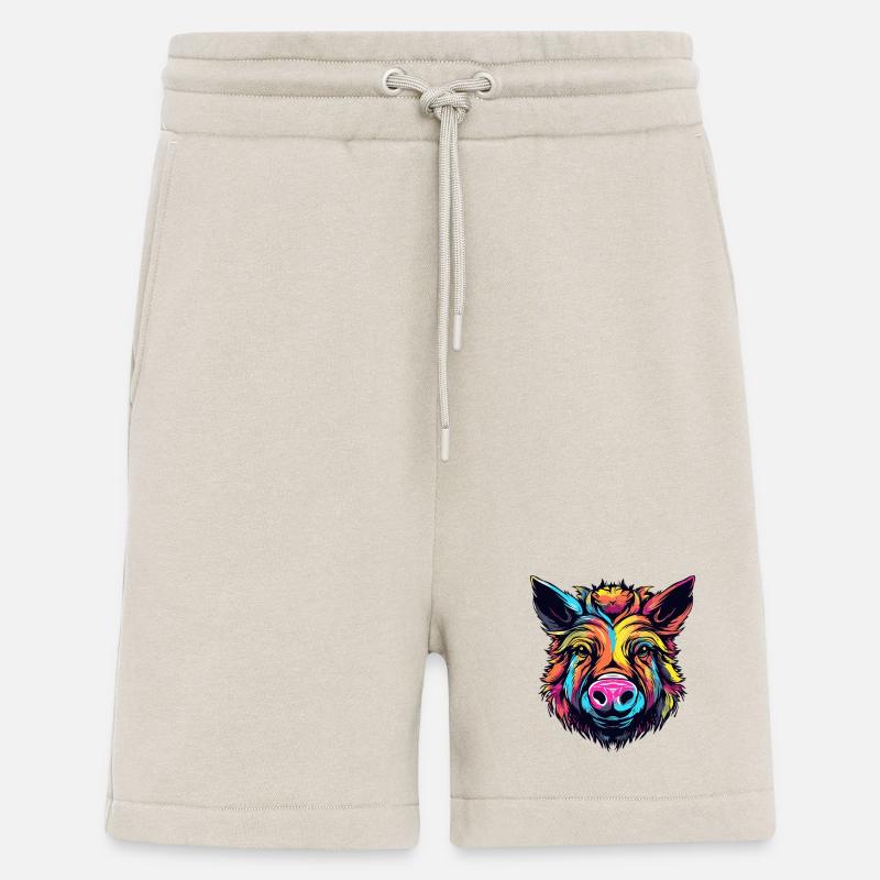 Neonfarbenes Wildschwein - Shorts - made by SPREAD - WARM CLAY