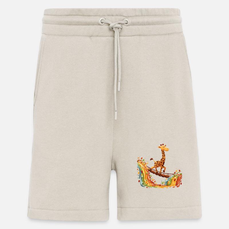 Giraffe auf Regenbogenbrücke - Shorts - made by SPREAD - WARM CLAY