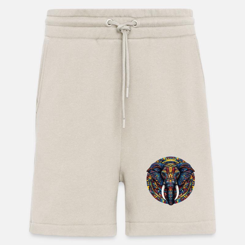 Farbenfrohe Elefanten-Mandala - Shorts - made by SPREAD - WARM CLAY