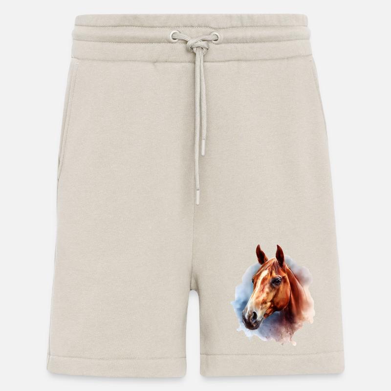 Pferde-Aquarell auf Himmelshintergrund - Shorts - made by SPREAD - WARM CLAY