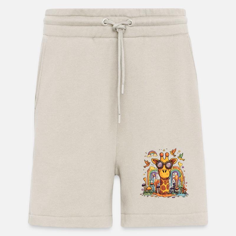 Giraffe in Rainbow Forest - Shorts - made by SPREAD - WARM CLAY
