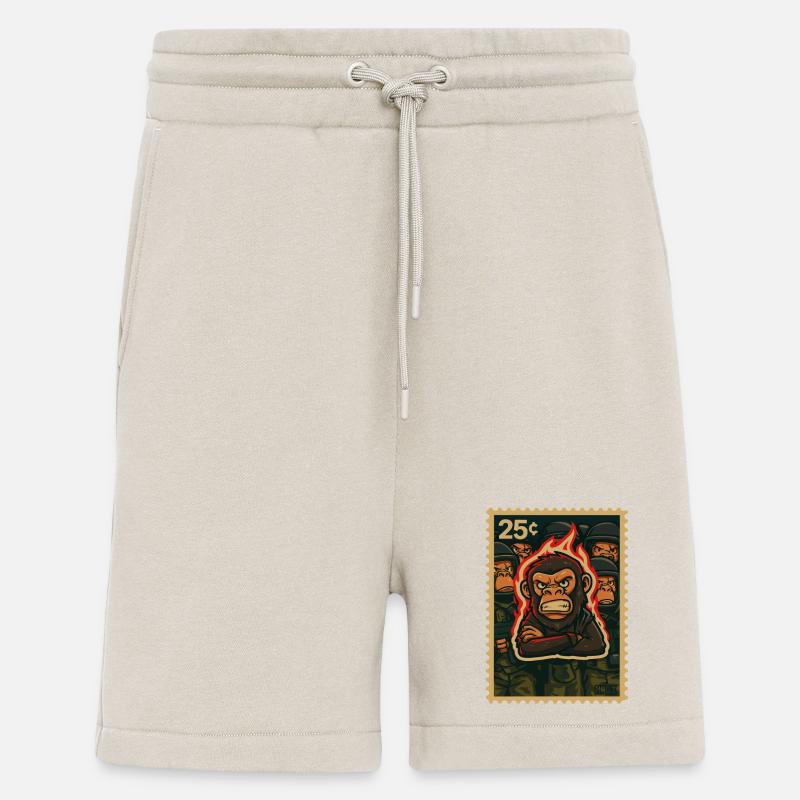 Fire and Monkey Protest - Shorts - made by SPREAD - WARM CLAY