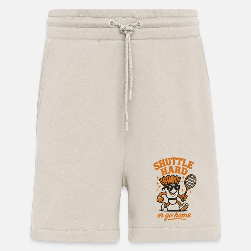 Shuttle Hard | Badminton Motivation Spruch - Shorts - made by SPREAD - WARM CLAY