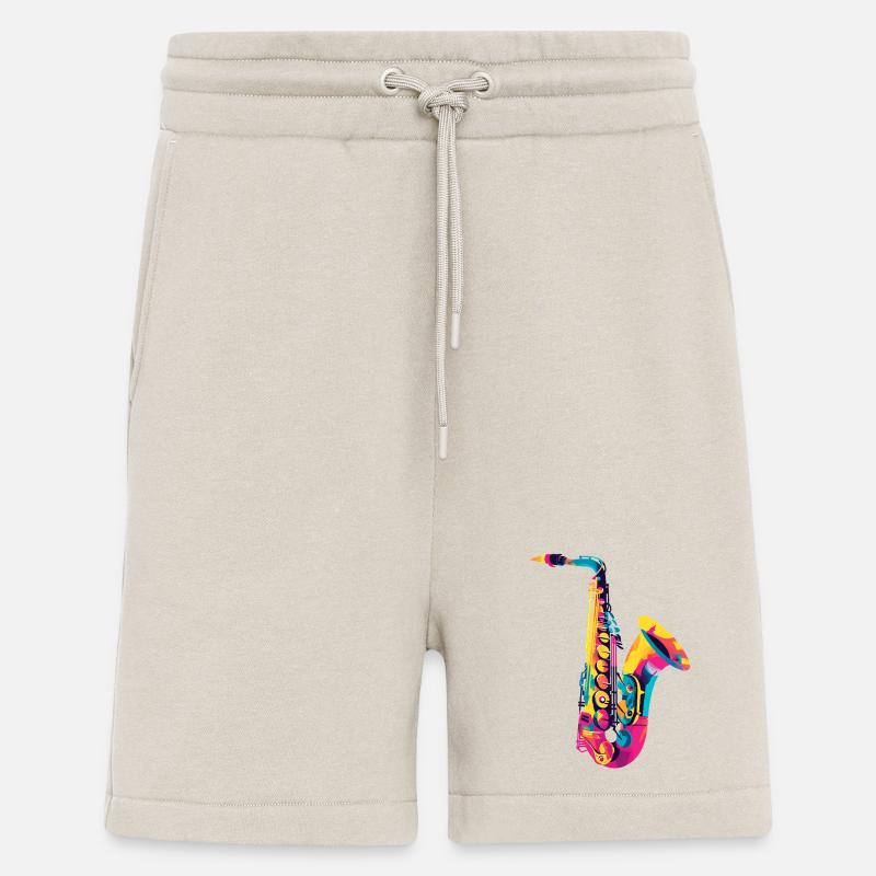 Leuchtendes Saxophon Farbexplosion - Shorts - made by SPREAD - WARM CLAY