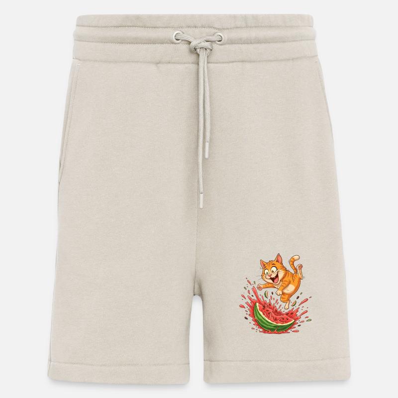 Fritzers de pastèque d’été Chats - Short bio décontracté fabriqué en UE - WARM CLAY