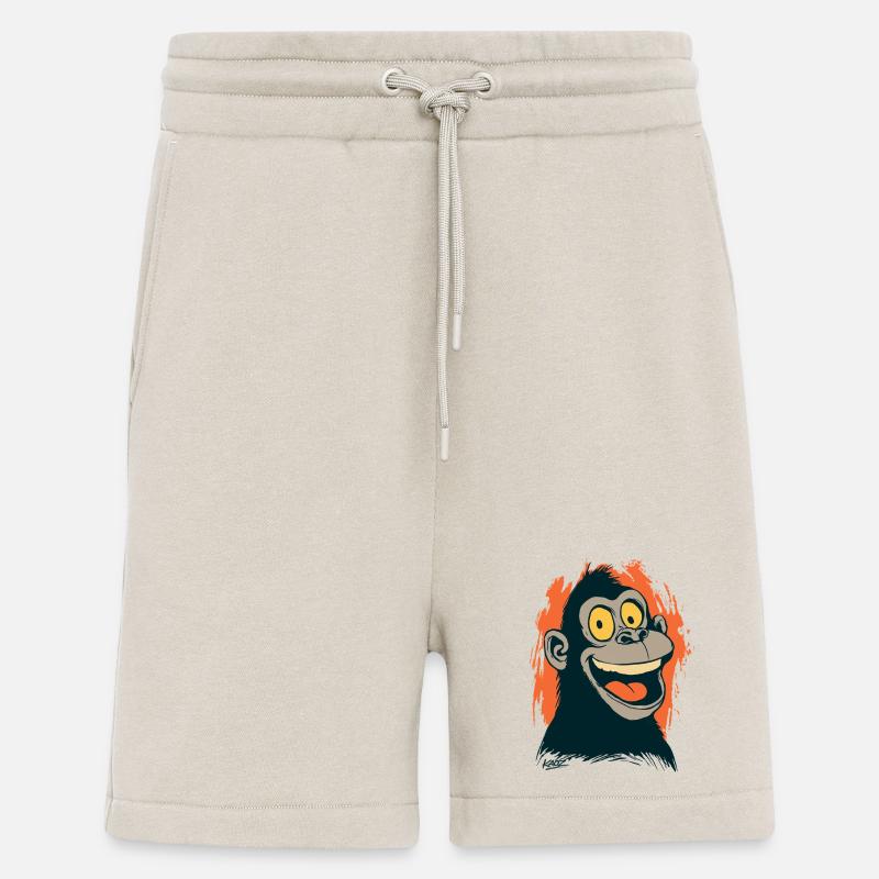 Comic Affenkopf mit gelbem Blick - Shorts - made by SPREAD - WARM CLAY