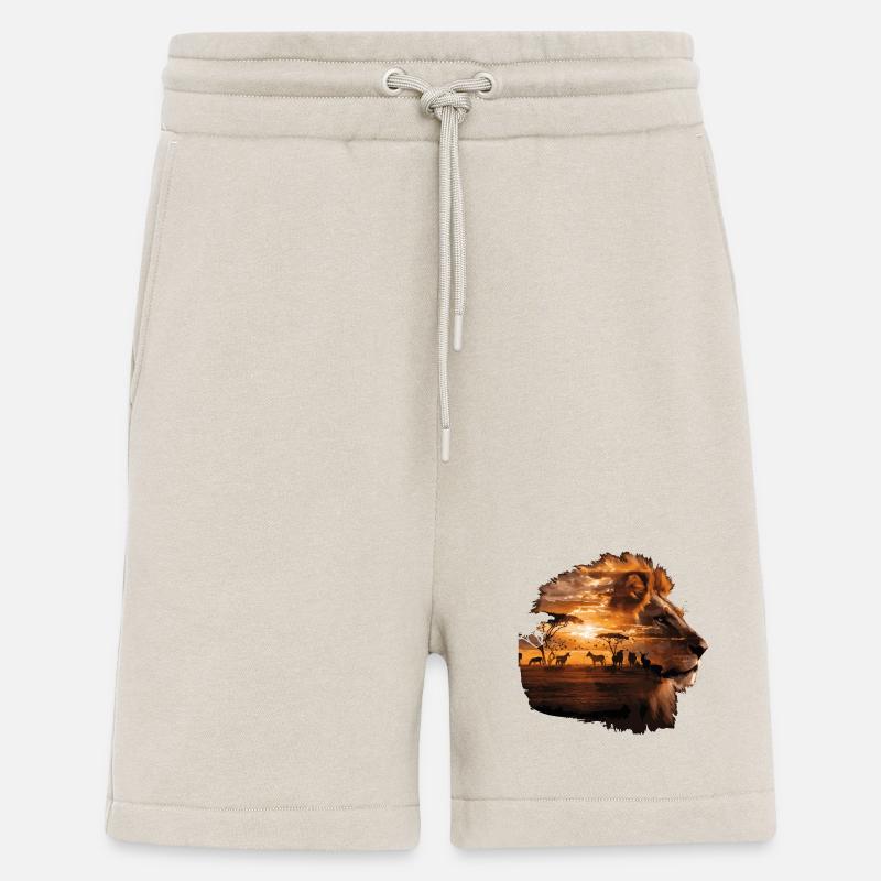 Löwe Savanne Sunset Double Exposure Design - Shorts - made by SPREAD - WARM CLAY