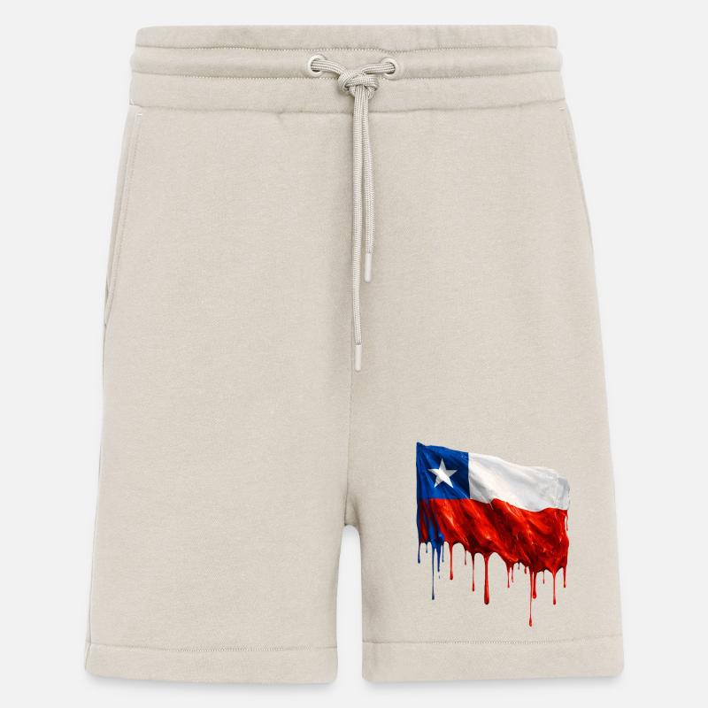 Chile Flagge Tropfende Farbfläche - Shorts - made by SPREAD - WARM CLAY
