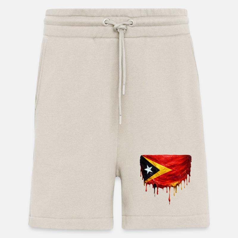 Drapeau de largage du TimorLeste - Short bio décontracté fabriqué en UE - WARM CLAY