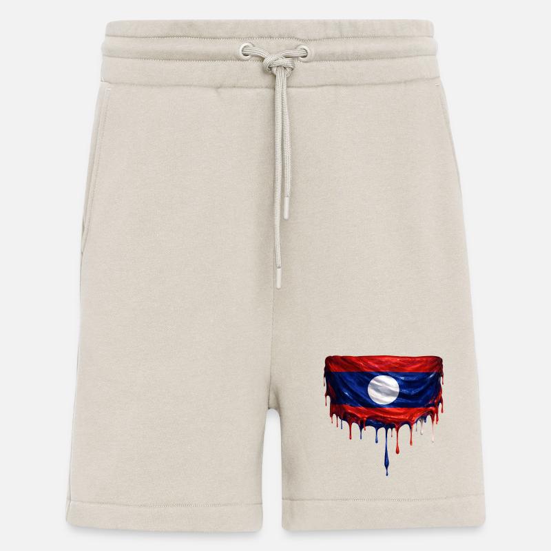 Laos Flagge bunte Farbe - Shorts - made by SPREAD - WARM CLAY