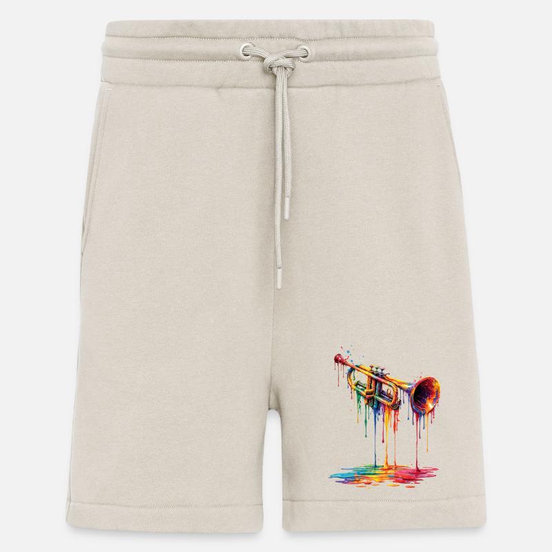 Trumpet with dripping paint - Shorts - made by SPREAD - WARM CLAY