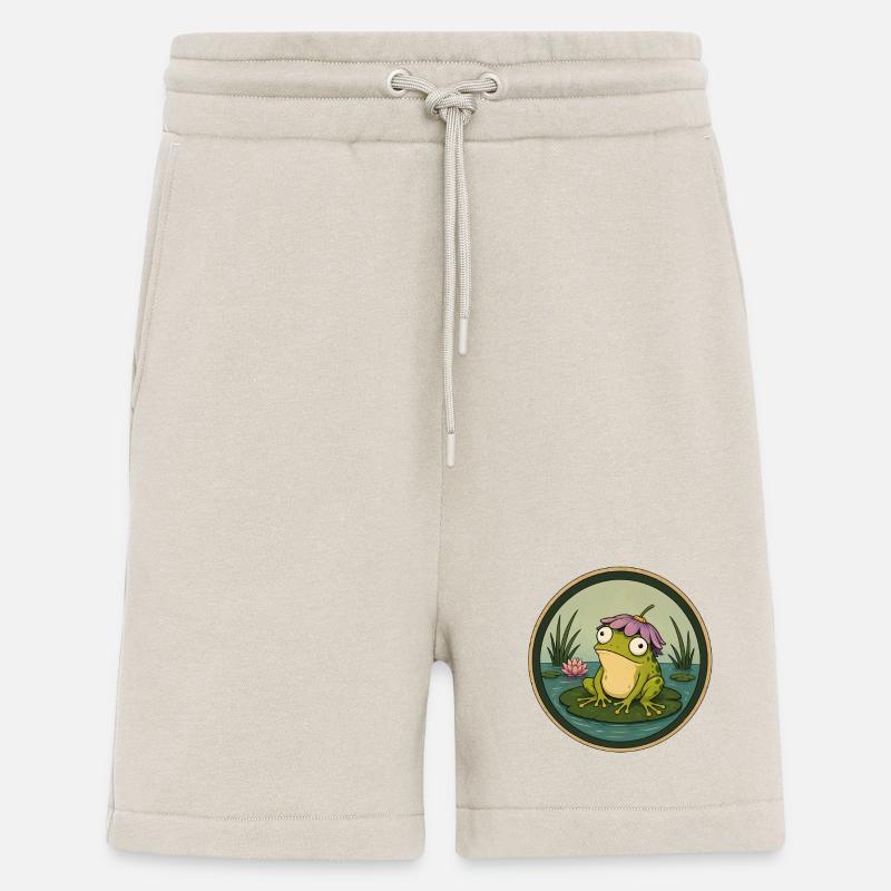 River frog on lily pad - Shorts - made by SPREAD - WARM CLAY