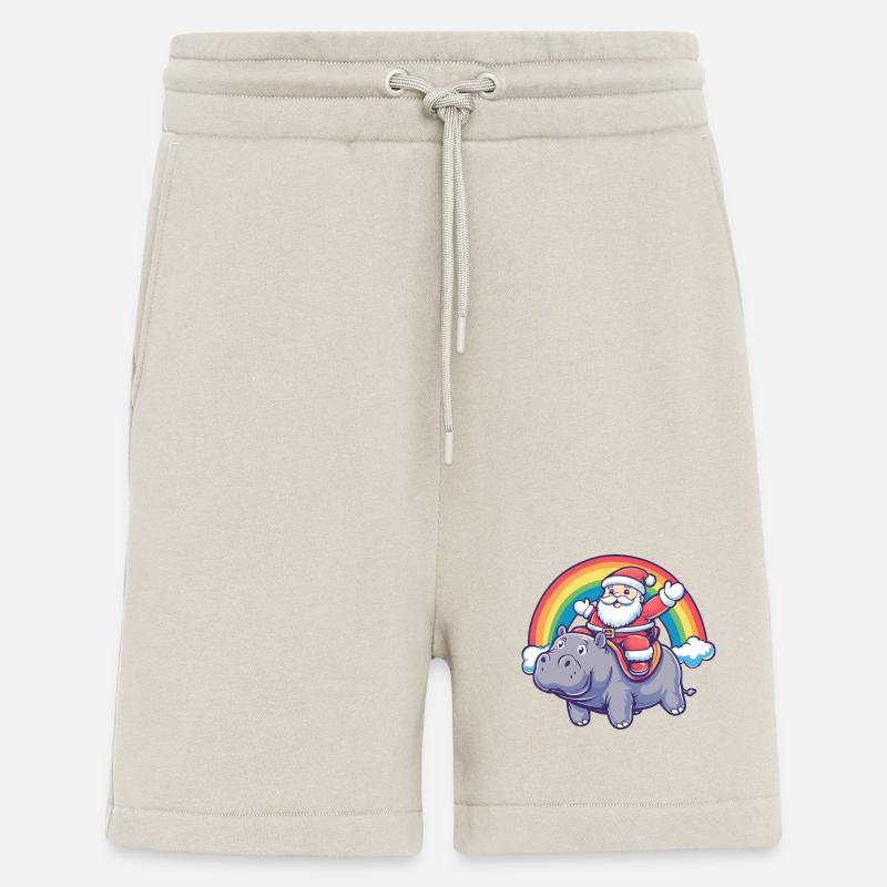 Nilpferd Weihnachtsmann Regenbogen - Shorts - made by SPREAD - WARM CLAY