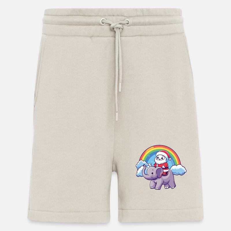 Elephant Santa Claus Rainbow - Shorts - made by SPREAD - WARM CLAY