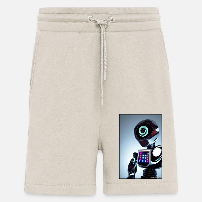 Robot Future Technology Science Android - Shorts - made by SPREAD - WARM CLAY