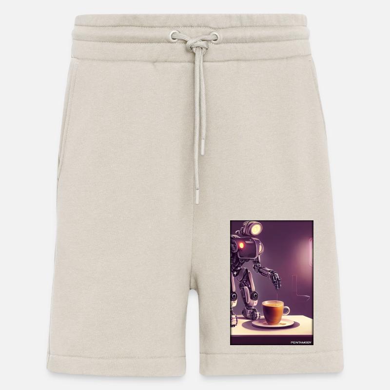 Robot Coffee Future Science Machine - Short bio décontracté fabriqué en UE - WARM CLAY