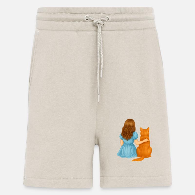 Seelenfreunde – Mädchen & Katze - Shorts - made by SPREAD - WARM CLAY
