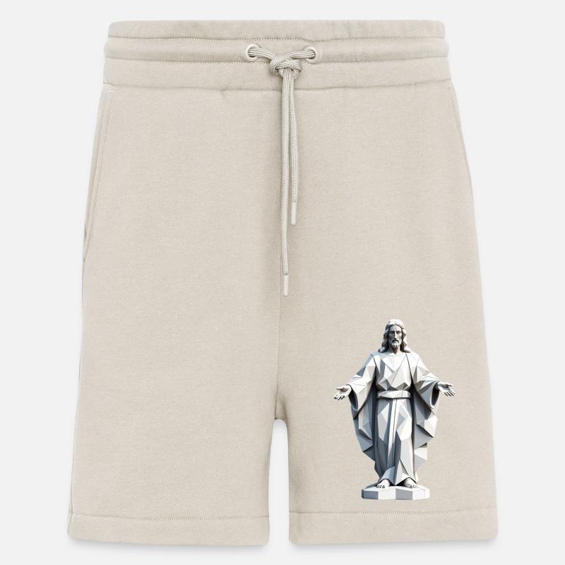 Jésus-Christ - Silhouette Religion Design - Short bio décontracté fabriqué en UE - WARM CLAY