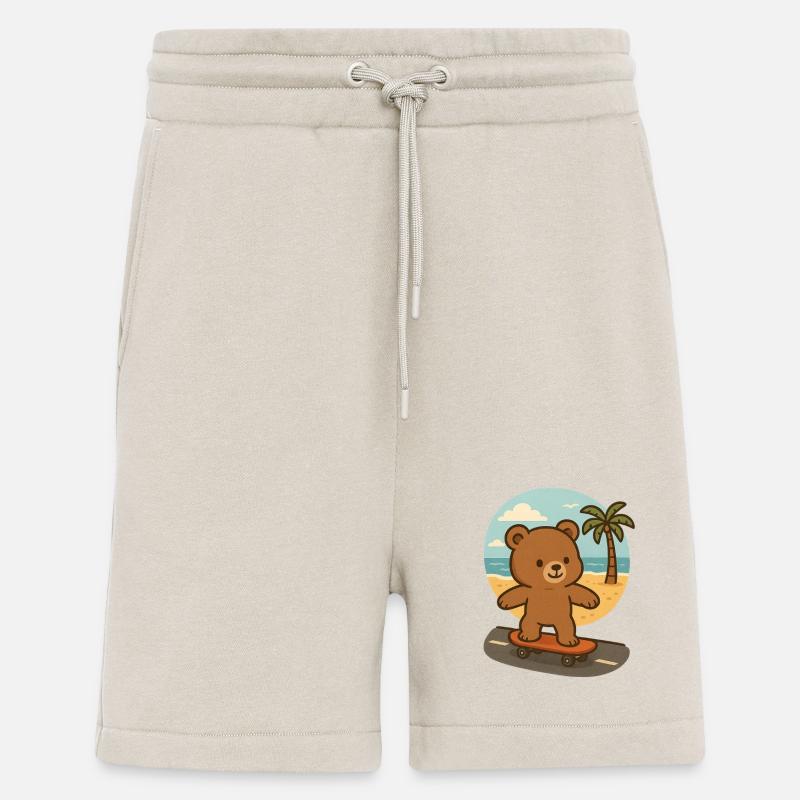 Teddy bear on a skateboard - Shorts - made by SPREAD - WARM CLAY