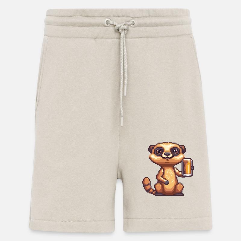 Suricate Bière Pixel - Short bio décontracté fabriqué en UE - WARM CLAY