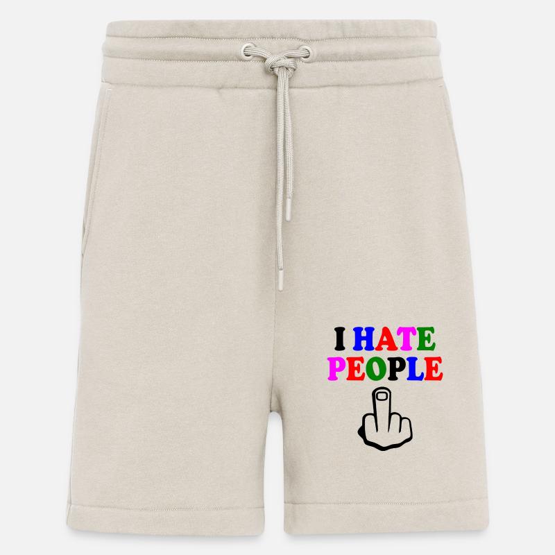 I hate people - Short bio décontracté fabriqué en UE - WARM CLAY