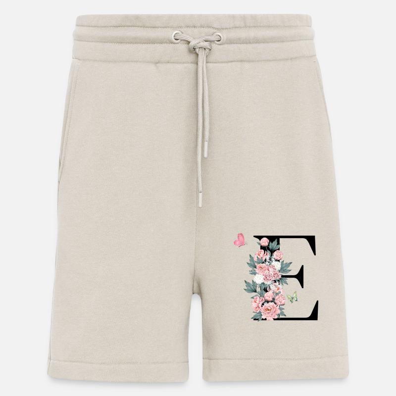 Buchstabe e rosa Blumen - Shorts - made by SPREAD - WARM CLAY