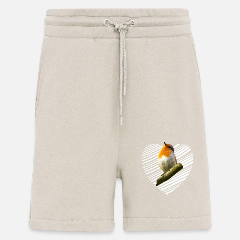 Rotkehlchen Singvogel - Shorts - made by SPREAD - WARM CLAY
