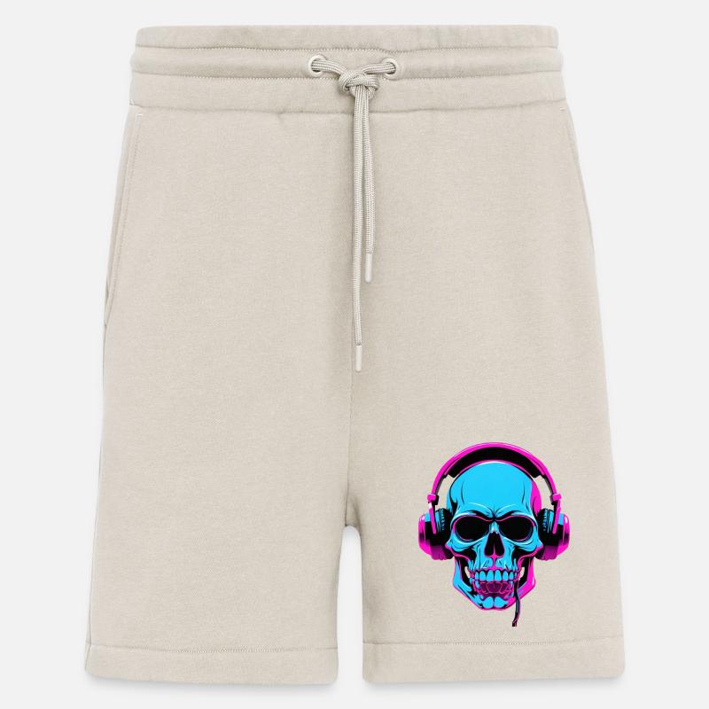 Neon Skull mit Kopfhörern - Shorts - made by SPREAD - WARM CLAY