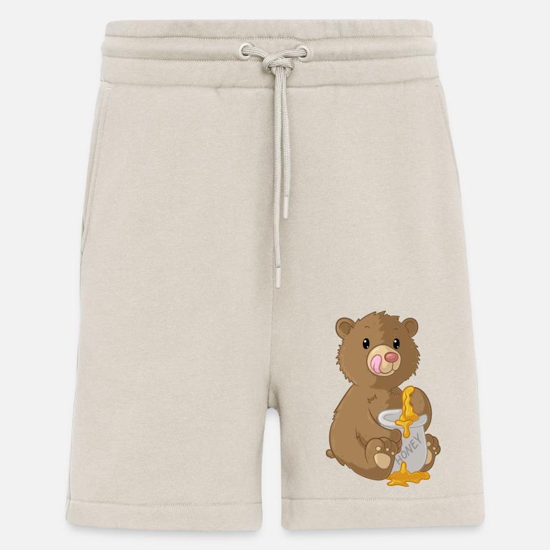 Naschender Comic Bär - Shorts - made by SPREAD - WARM CLAY