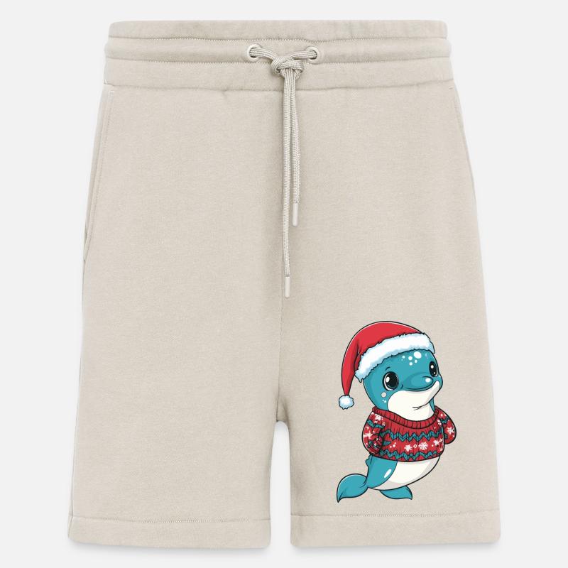Dolphin Christmas Comic - Shorts - made by SPREAD - WARM CLAY