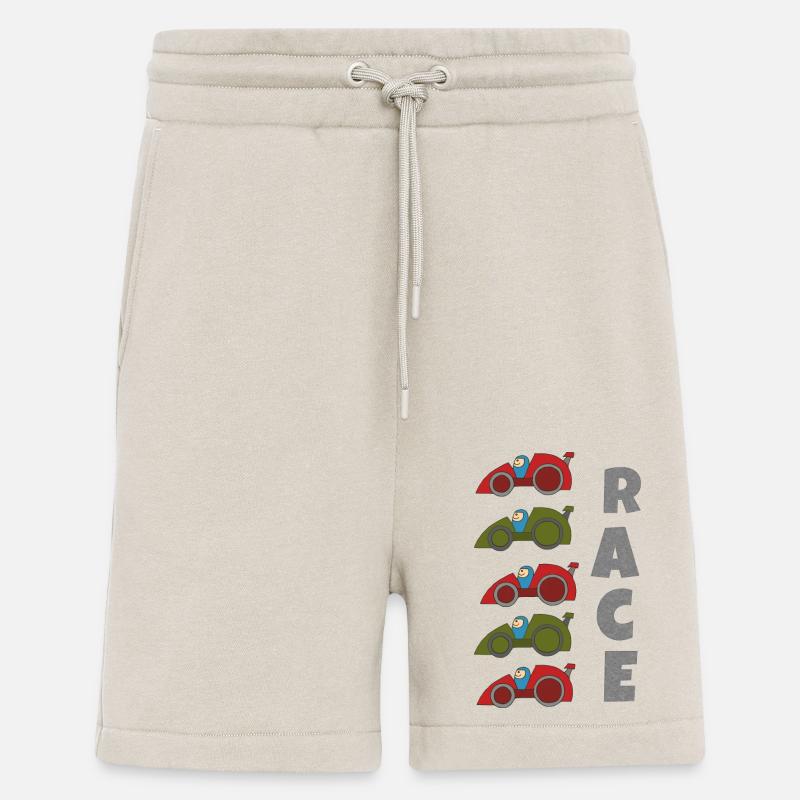 Course de voitures - Short bio décontracté fabriqué en UE - WARM CLAY