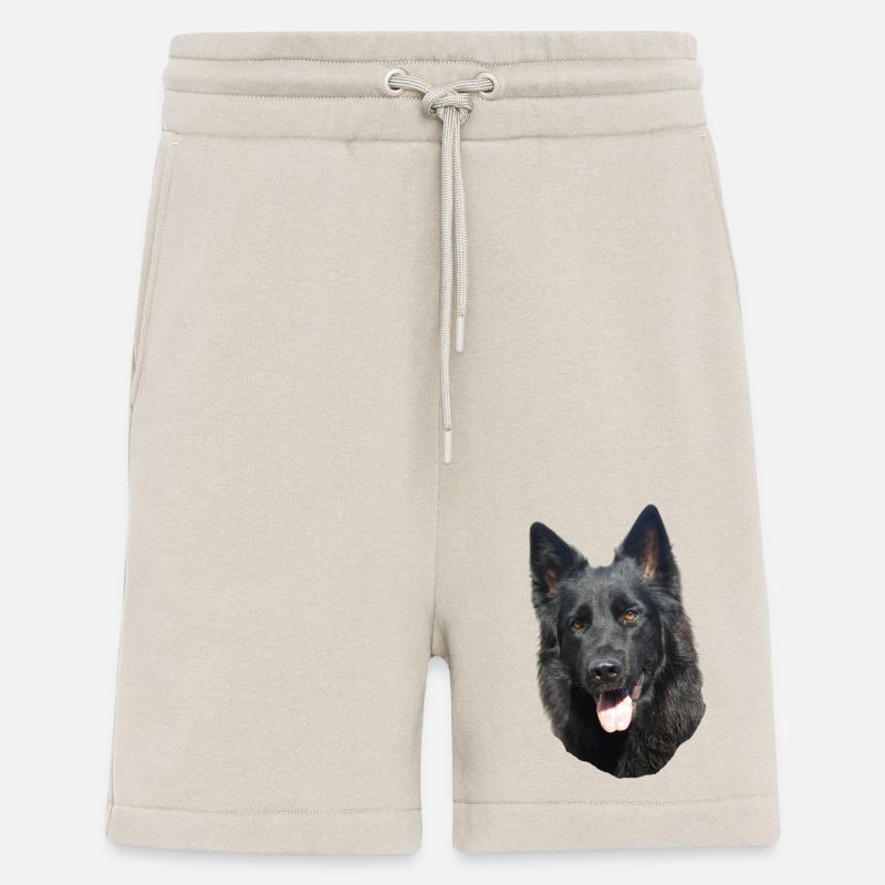 schwarzer Schäferhund Kopf - Shorts - made by SPREAD - WARM CLAY