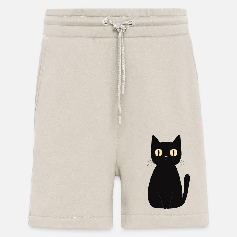 mignon chat noir - Short bio décontracté fabriqué en UE - WARM CLAY