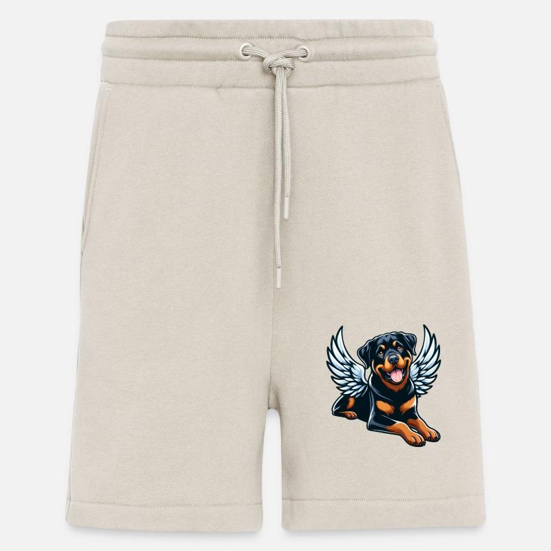 Mignon Rottweiler ange style comique - Short bio décontracté fabriqué en UE - WARM CLAY