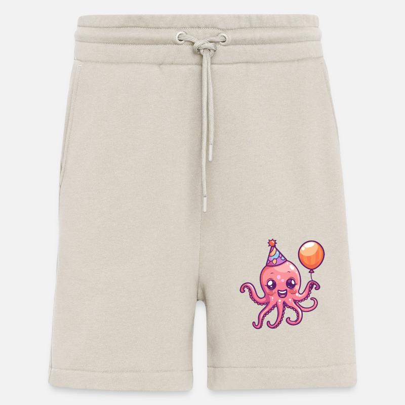 Octopus Birthday BD - Short bio décontracté fabriqué en UE - WARM CLAY