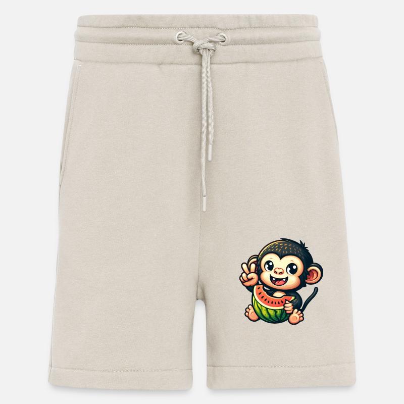 Schimpanse Mit Wassermelone Und Honigmelone - Shorts - made by SPREAD - WARM CLAY