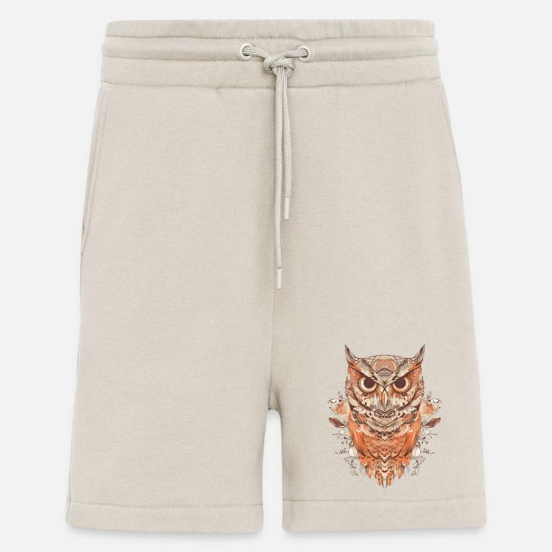 Pattern Owl - Shorts - made by SPREAD - WARM CLAY