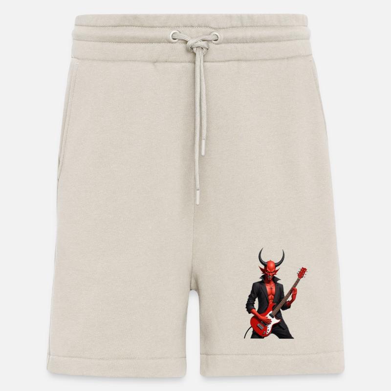 Devil with red electric guitar - Shorts - made by SPREAD - WARM CLAY