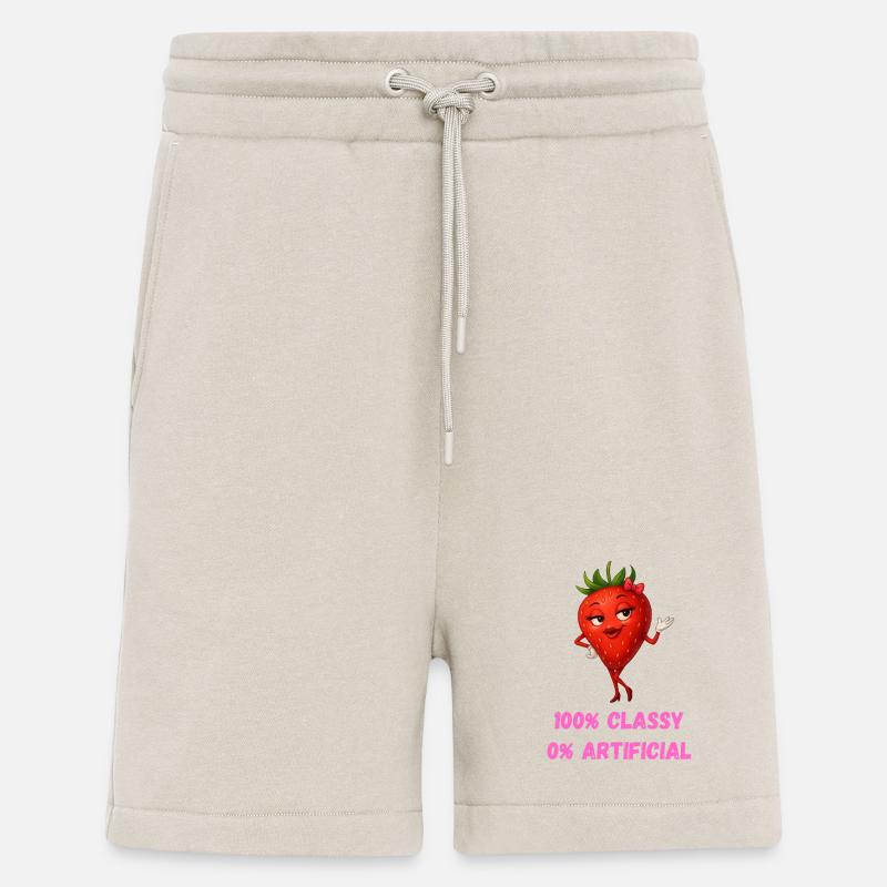 fraise diva élégant fruit dessin animé - Short bio décontracté fabriqué en UE - WARM CLAY