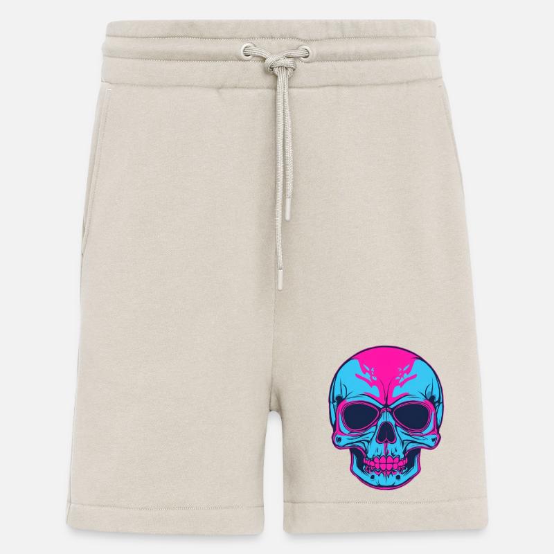 Neon Schädel Pink Blau - Shorts - made by SPREAD - WARM CLAY
