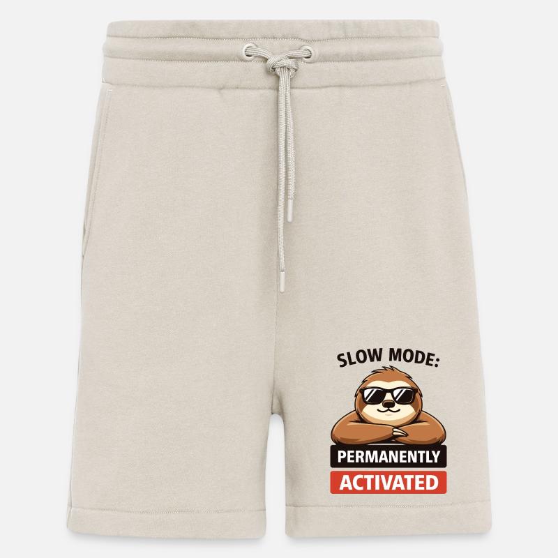 Slow Mode Sloth Permanently Activated - Shorts - made by SPREAD - WARM CLAY