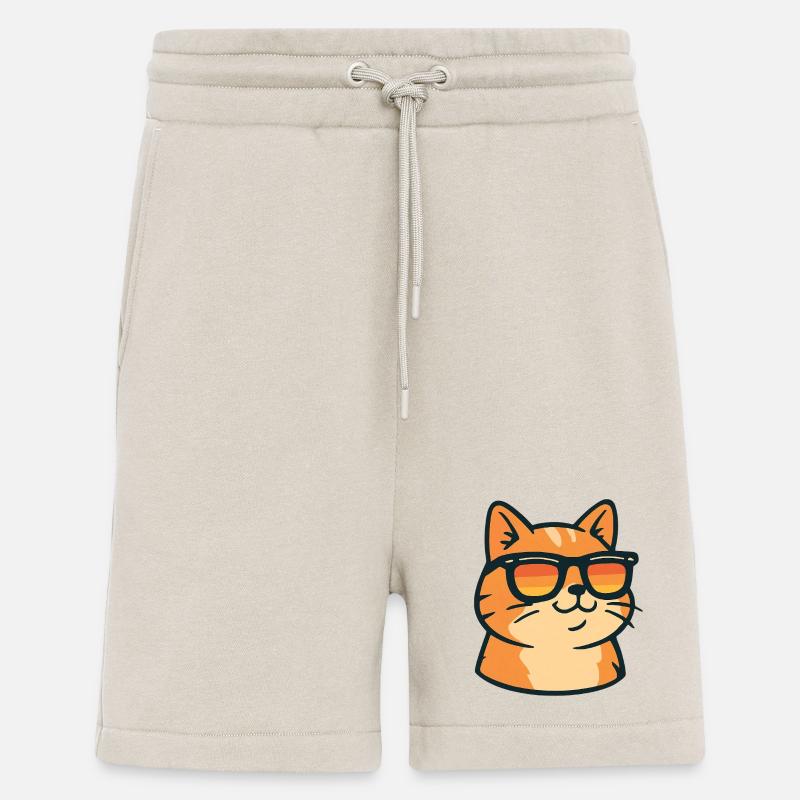 Katze mit Retro-Sonnenbrille - Shorts - made by SPREAD - WARM CLAY